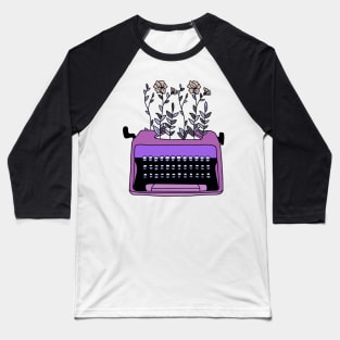 Floral vintage typewriter design Baseball T-Shirt